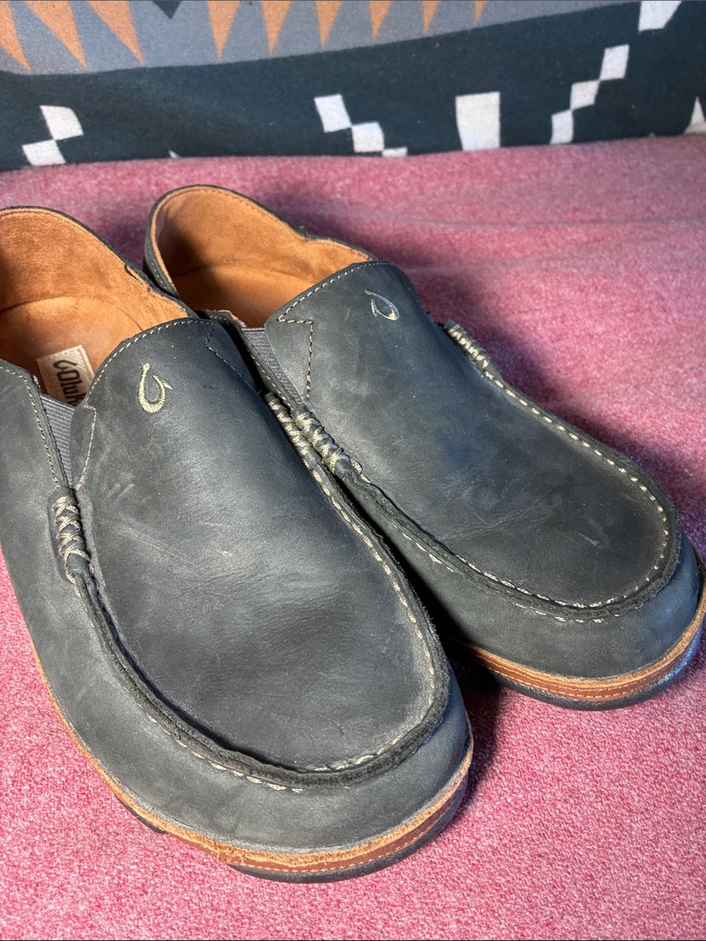 Olukai Moloa Leather Slide Ons View 5